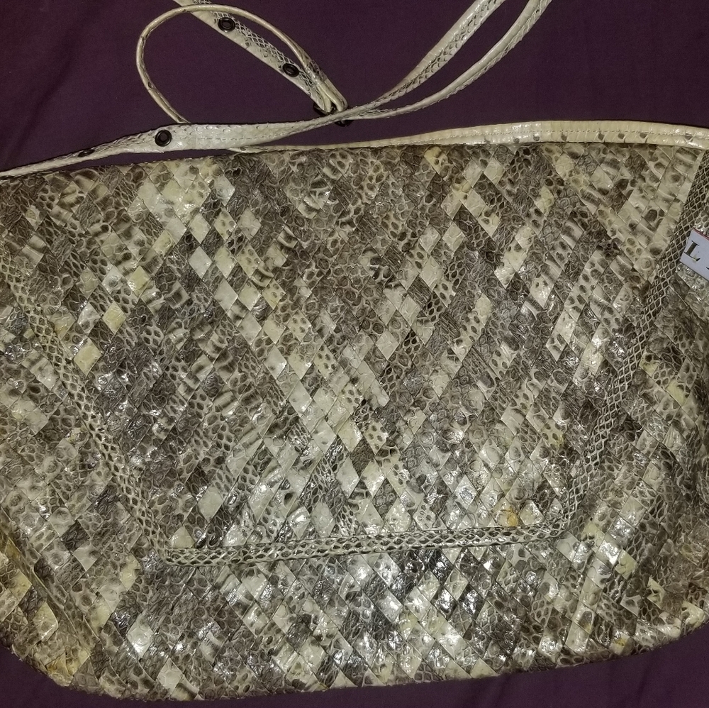 Lelya Snakeskin Shoulder/Clutch Handbag